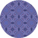 Square Machine Washable Transitional Deep Periwinkle Purple Rug in a Living Room, wshpat3885blu