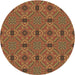 Square Machine Washable Transitional Mahogany Brown Rug in a Living Room, wshpat3885brn