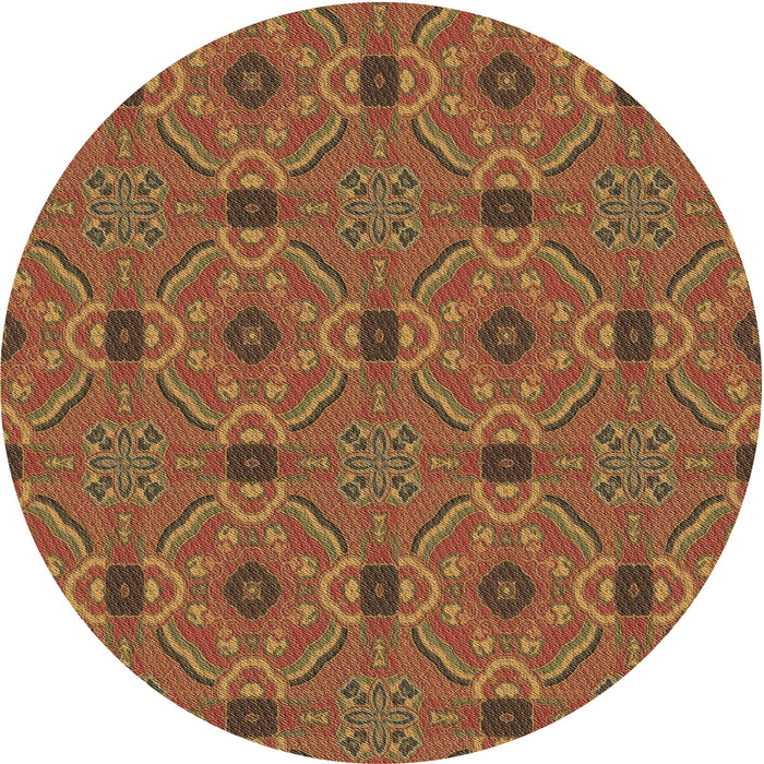 Square Patterned Mahogany Brown Rug, pat3885brn