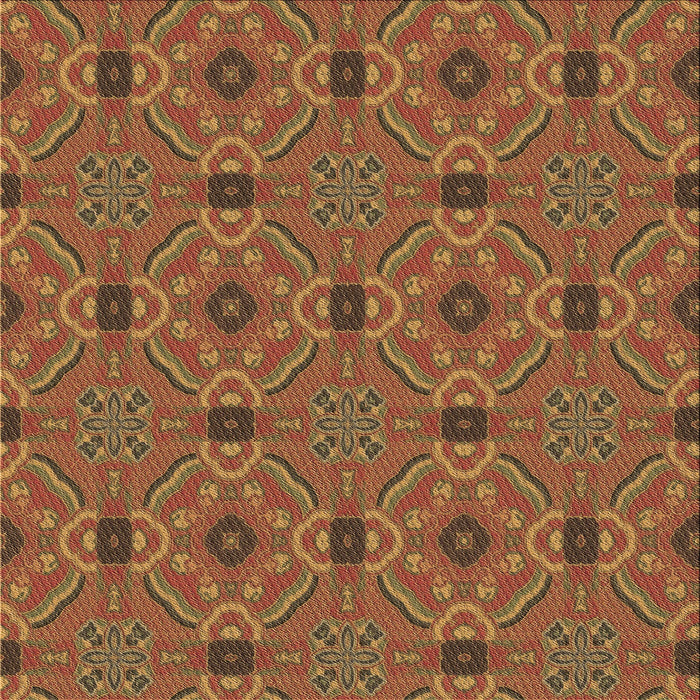 Round Patterned Mahogany Brown Rug, pat3885brn