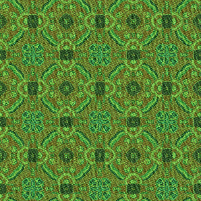 Round Patterned Seaweed Green Rug, pat3885grn