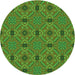 Square Patterned Seaweed Green Rug, pat3885grn