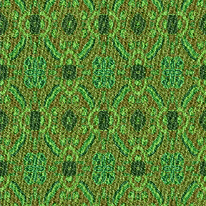 Machine Washable Transitional Seaweed Green Rug, wshpat3885grn