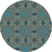 Square Patterned Seafoam Green Rug, pat3885lblu