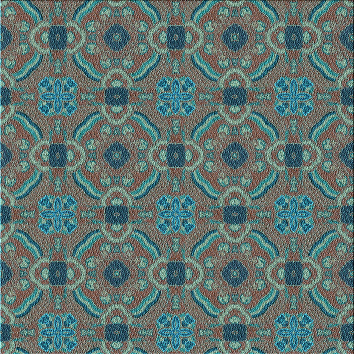 Round Patterned Seafoam Green Rug, pat3885lblu