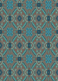 Machine Washable Transitional Seafoam Green Rug, wshpat3885lblu