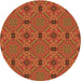 Square Machine Washable Transitional Orange Rug in a Living Room, wshpat3885org