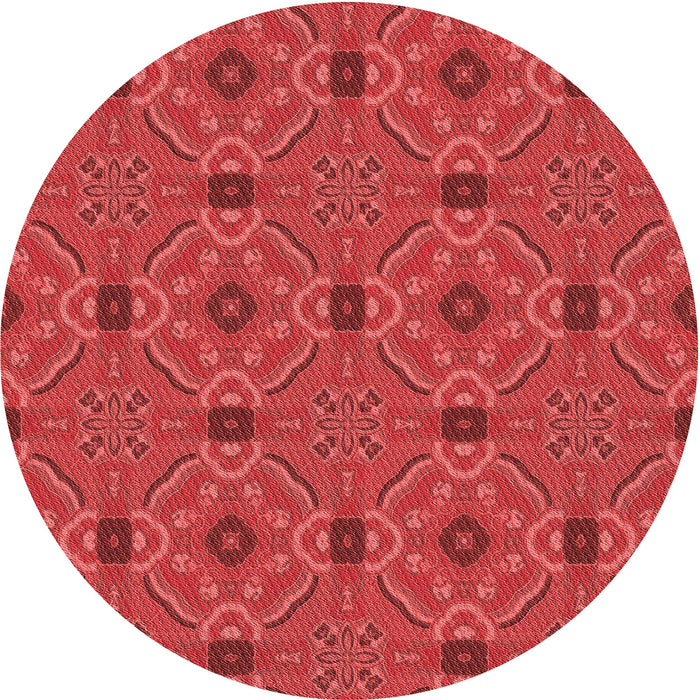 Square Patterned Red Rug, pat3885rd