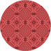 Square Patterned Red Rug, pat3885rd