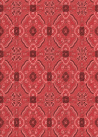 Machine Washable Transitional Red Rug, wshpat3885rd