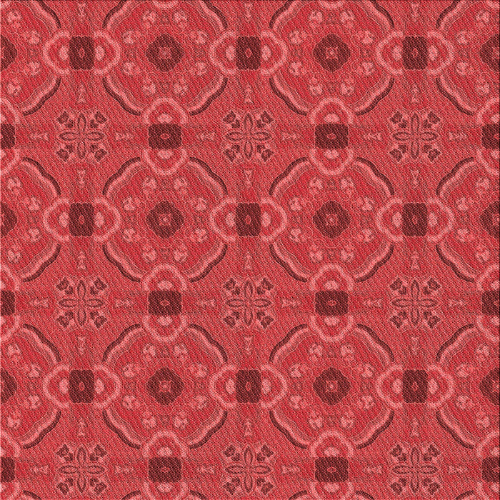 Round Patterned Red Rug, pat3885rd