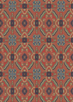 Patterned Orange Salmon Pink Novelty Rug, pat3885