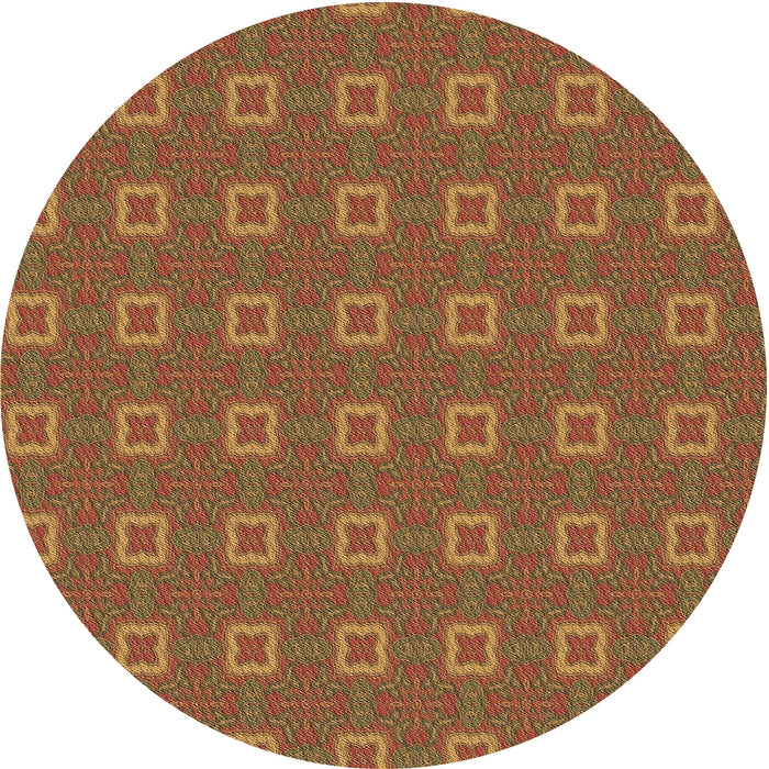 Square Patterned Mahogany Brown Rug, pat3886brn