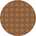 Square Patterned Mahogany Brown Rug, pat3886brn