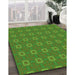 Patterned Seaweed Green Rug in Family Room, pat3886grn