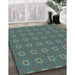 Machine Washable Transitional Seafoam Green Rug in a Family Room, wshpat3886lblu