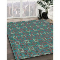 Patterned Seafoam Green Rug, pat3886lblu