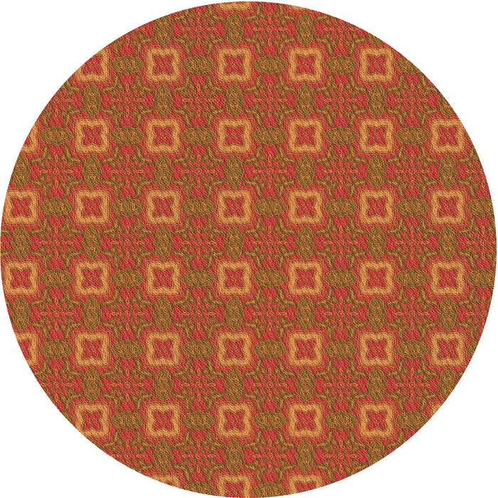 Square Patterned Orange Rug, pat3886org