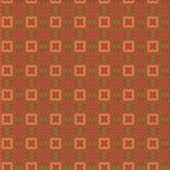 Round Patterned Orange Rug, pat3886org