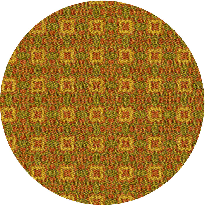 Square Patterned Mahogany Brown Rug, pat3886yw