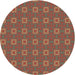 Sideview of Patterned Orange Salmon Pink Novelty Rug, pat3886