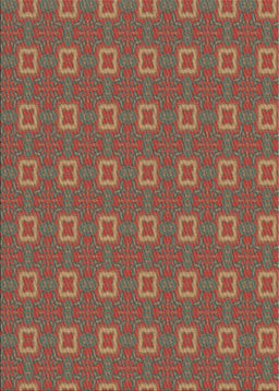 Patterned Orange Salmon Pink Novelty Rug, pat3886