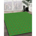 Patterned Green Rug in Family Room, pat3887grn