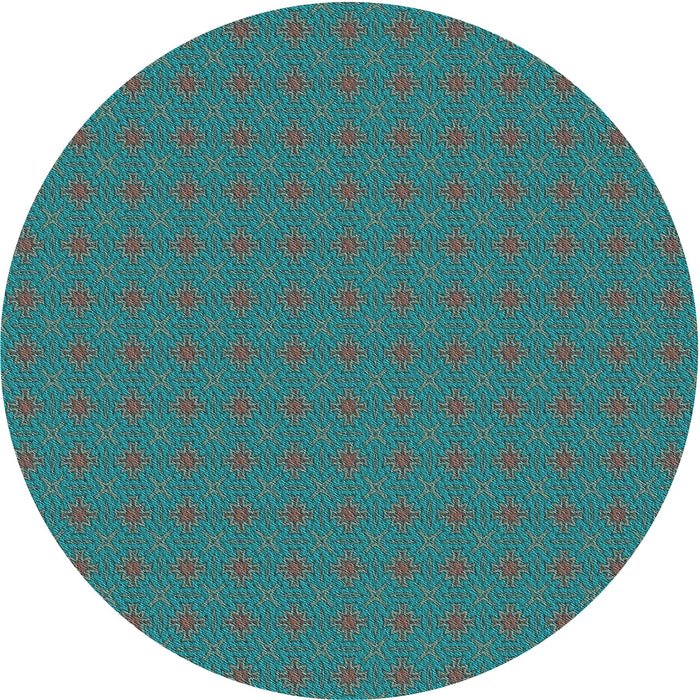 Square Patterned Deep-Sea Green Rug, pat3887lblu