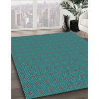 Patterned Deep-Sea Green Rug, pat3887lblu