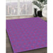Patterned Dark Orchid Purple Rug in Family Room, pat3887pur