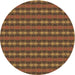 Square Patterned Red Brown Rug, pat3888brn