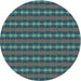 Square Patterned Deep-Sea Green Rug, pat3888lblu