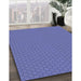 Patterned Sky Blue Rug in Family Room, pat3889blu