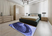 Patterned Sky Blue Rug in a Bedroom, pat389blu