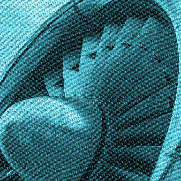 Patterned Dark Turquoise Green Rug, pat389lblu