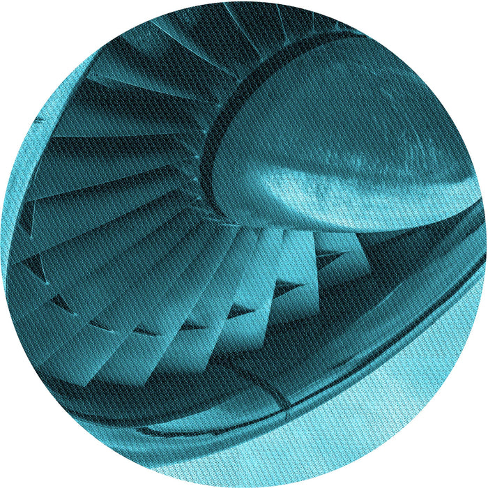 Square Machine Washable Transitional Dark Turquoise Green Rug in a Living Room, wshpat389lblu