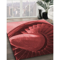 Patterned Cranberry Red Rug, pat389rd