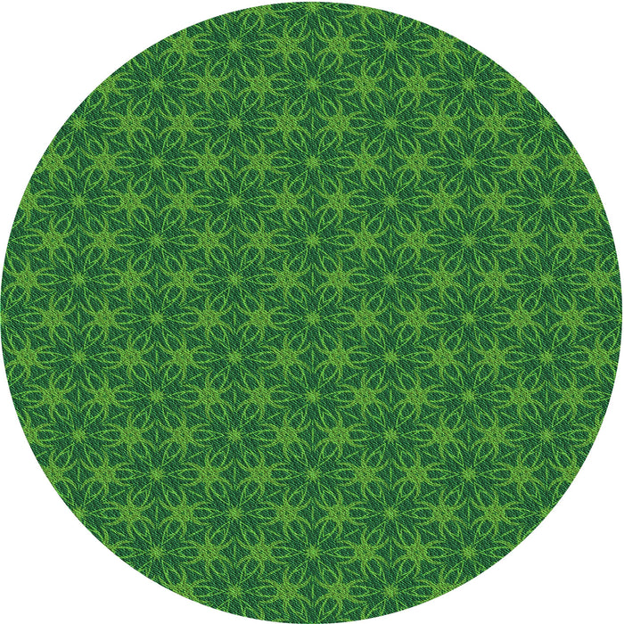 Square Machine Washable Transitional Deep Emerald Green Rug in a Living Room, wshpat3890grn