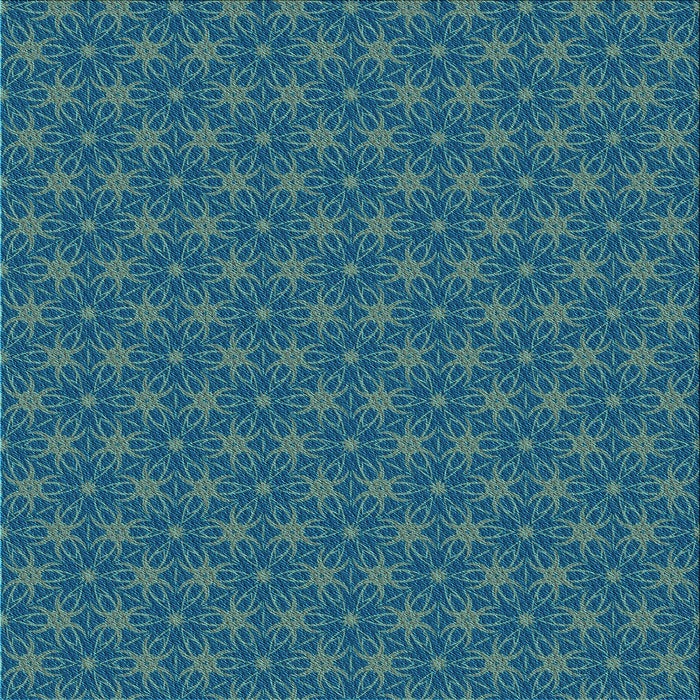 Round Patterned Blue Rug, pat3890lblu