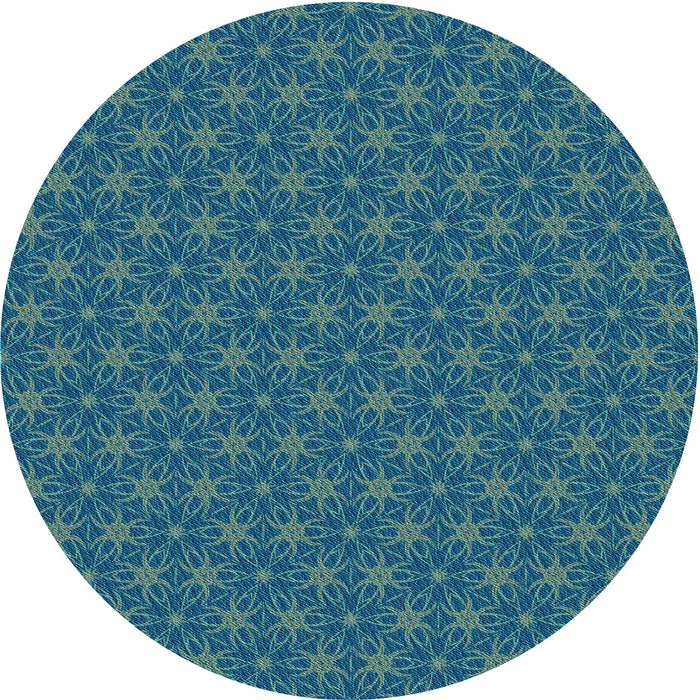 Square Patterned Blue Rug, pat3890lblu