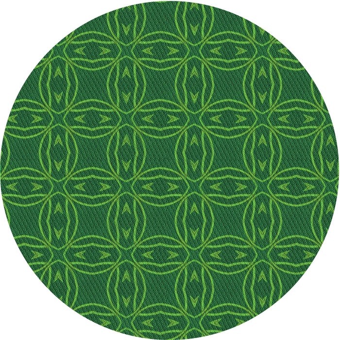Square Patterned Deep Emerald Green Rug, pat3891grn