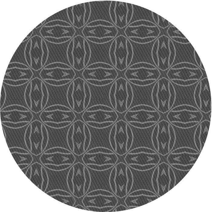 Square Patterned Dark Gray Black Rug, pat3891gry