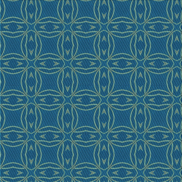 Round Patterned Blueberry Blue Rug, pat3891lblu