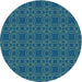 Square Patterned Blueberry Blue Rug, pat3891lblu