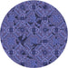 Square Patterned Light Slate Blue Rug, pat3892blu