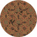 Square Machine Washable Transitional Sedona Brown Rug in a Living Room, wshpat3892brn