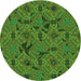 Square Patterned Apple Green Rug, pat3892grn