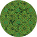 Square Machine Washable Transitional Apple Green Rug in a Living Room, wshpat3892grn