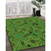 Patterned Apple Green Rug, pat3892grn