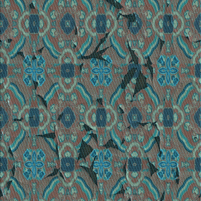 Patterned Deep-Sea Green Rug, pat3892lblu